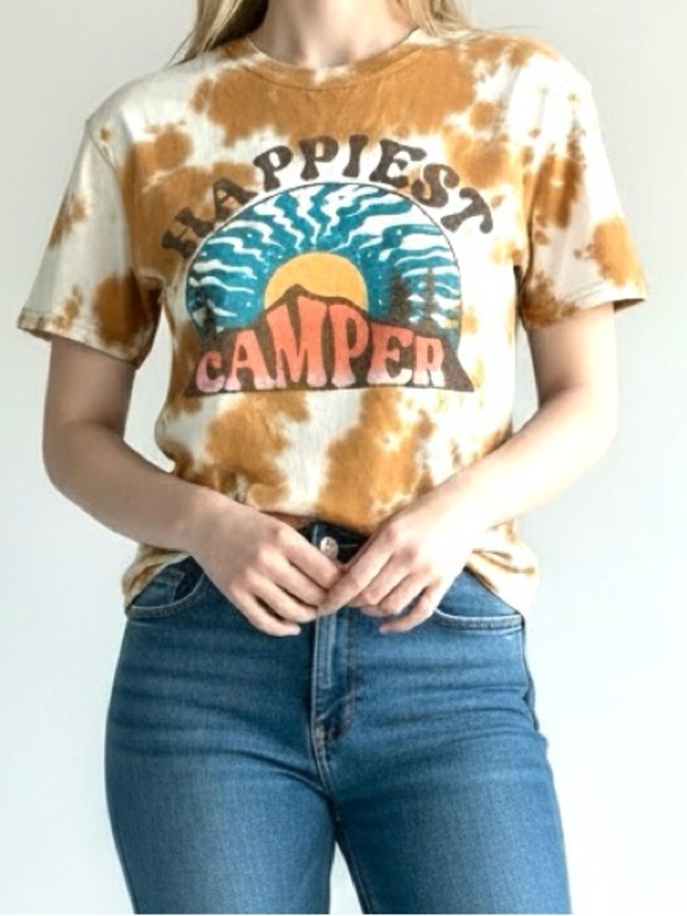 NWT Fifth Sun Happiest Camper Tie Dye T-Shirt